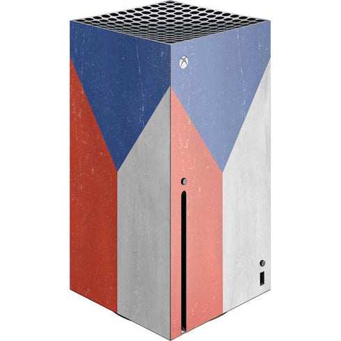 Czech Republic Flag Distressed Xbox Series X Console Skin